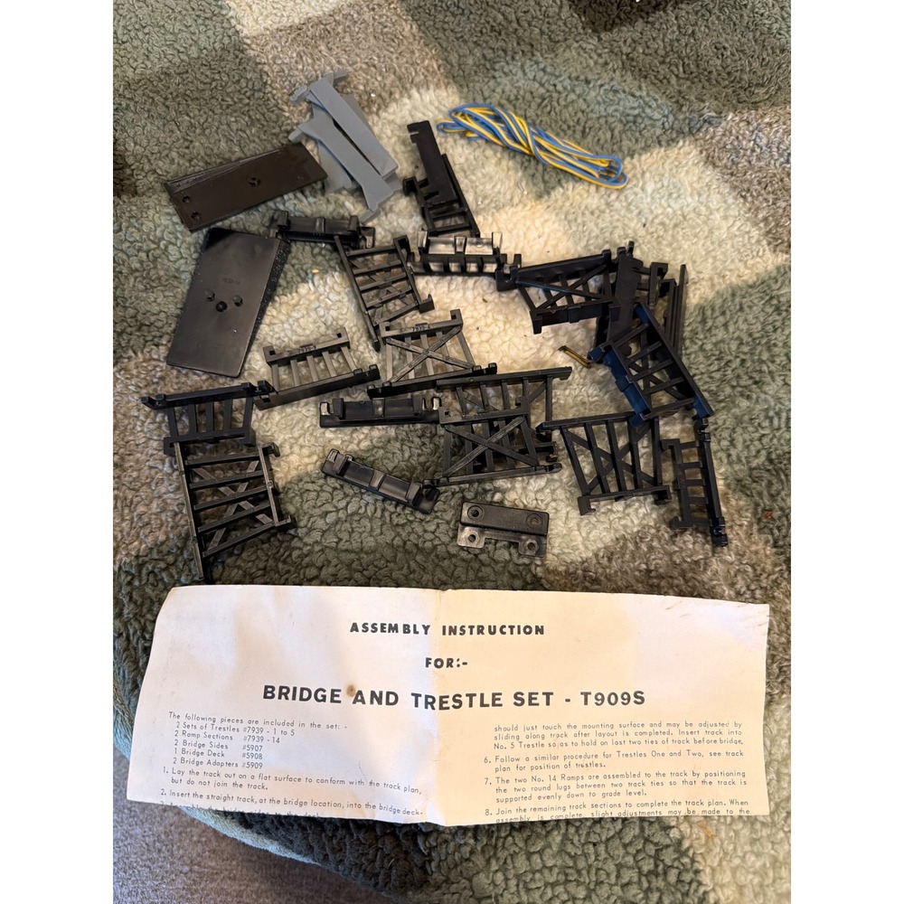Vintage Tyco HO Scale Bridge and Trestle Set T909S with Instructions Black Gray